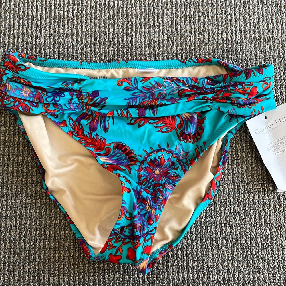 Ruched bikini bottoms by Garnet Hill. Never worn.